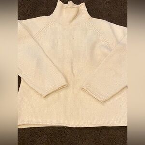 J. Crew Cream Turtleneck Wool Sweater